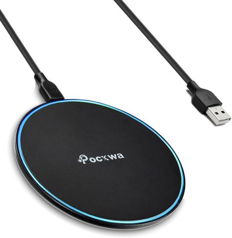 10W Wireless Charger for Samsung Galaxy S22 S21 S20 S10+ S10 Plus S9+ S9 S8 S8+ S7 S6 Edge; Note 20, Note 10, Note 9, Note 8 Fast Wireless Charging Pad Station Qi-Certified in Saudi Arabia