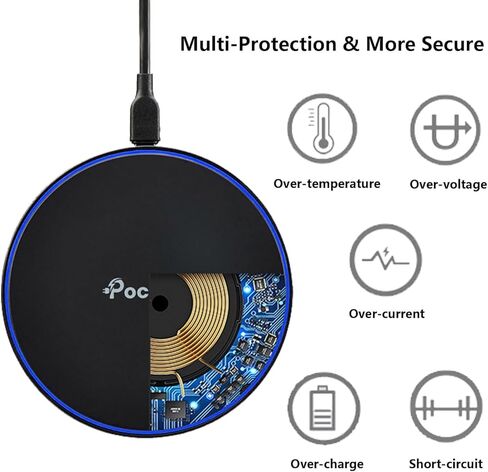 10W Wireless Charger for Samsung Galaxy S22 S21 S20 S10+ S10 Plus S9+ S9 S8 S8+ S7 S6 Edge; Note 20, Note 10, Note 9, Note 8 Fast Wireless Charging Pad Station Qi-Certified in Saudi Arabia