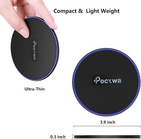 10W Wireless Charger for Samsung Galaxy S22 S21 S20 S10+ S10 Plus S9+ S9 S8 S8+ S7 S6 Edge; Note 20, Note 10, Note 9, Note 8 Fast Wireless Charging Pad Station Qi-Certified in Saudi Arabia