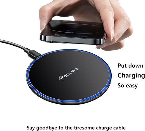 10W Wireless Charger for Samsung Galaxy S22 S21 S20 S10+ S10 Plus S9+ S9 S8 S8+ S7 S6 Edge; Note 20, Note 10, Note 9, Note 8 Fast Wireless Charging Pad Station Qi-Certified in Saudi Arabia