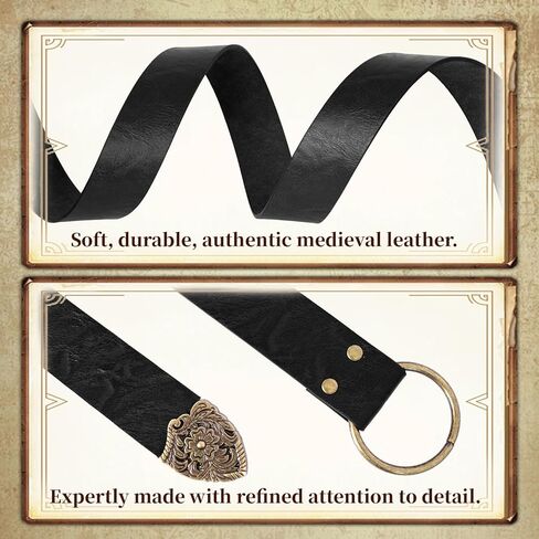 5PCS Renaissance Pirate Belt Set - Viking Metal Belt with Pouch, Coin Purse & Skirt Clips for Ren Faire &LARP in Saudi Arabia