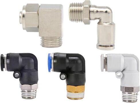 الخيط الخارجي الزاوية اليمنى بيند PL وصلة سريعة PL8-02PL10-02 مكونات إدراج هوائي 1 قطعة (PL14-03 (allcopper)) in Kuwait