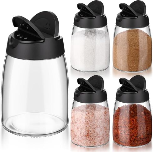 Sawysine 4 Pack 150ml 5 oz Glass Salt and Pepper Shakers with lids Vintage Spice Shakers Bottle Moisture-Proof Condiment Holders Kitchen Gadgets Cooking Table for Dining Room Table Kitchen Restaurant in Saudi Arabia