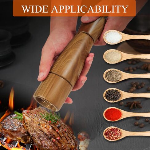 Pepper Grinder, VanlonPro Wooden Pepper Mill Salt Mill, 8 inch tall, Adjustable Coarseness Peppermill and easily refillable, Ceramic Grinding Mechanism in Saudi Arabia