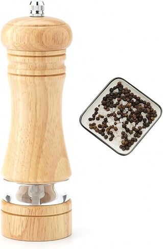 Pepper Grinder,Salt Grinder,Wooden Salt and Pepper Grinder,Manual Salt & Pepper Grinders with Acrylic Window,Vintage Oak Refillable Pepper Grinder Mill with Adjustable Coarseness (Oak6) in Saudi Arabia