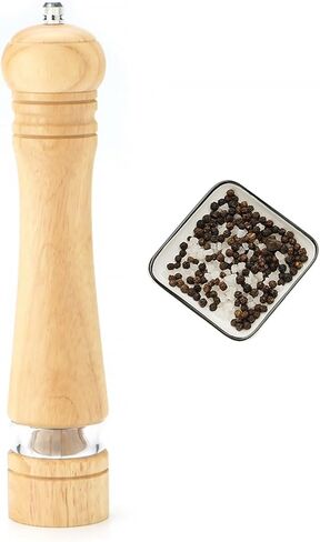 Pepper Grinder,Salt Grinder,Wooden Salt and Pepper Grinder,Manual Salt & Pepper Grinders with Acrylic Window,Vintage Oak Refillable Pepper Grinder Mill with Adjustable Coarseness (Oak6) in Saudi Arabia