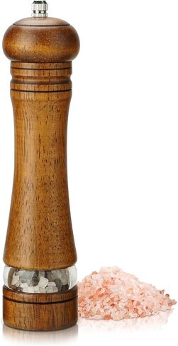 Pepper Grinder,Salt Grinder,Wooden Salt and Pepper Grinder,Manual Salt & Pepper Grinders with Acrylic Window,Vintage Oak Refillable Pepper Grinder Mill with Adjustable Coarseness (Oak6) in Saudi Arabia