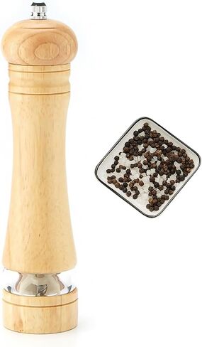Pepper Grinder,Salt Grinder,Wooden Salt and Pepper Grinder,Manual Salt & Pepper Grinders with Acrylic Window,Vintage Oak Refillable Pepper Grinder Mill with Adjustable Coarseness (Oak6) in Saudi Arabia