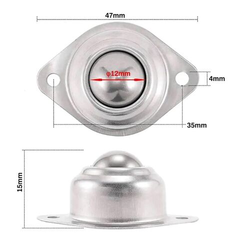 4Pcs Universal Rotation Ball Conveyor Wheel Caster 1/2inch Ball Transfers Roller Flange Mounted Roller Bearings for Conveyor(4Pcs Steel) in Saudi Arabia