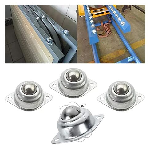 4Pcs Universal Rotation Ball Conveyor Wheel Caster 1/2inch Ball Transfers Roller Flange Mounted Roller Bearings for Conveyor(4Pcs Steel) in Saudi Arabia
