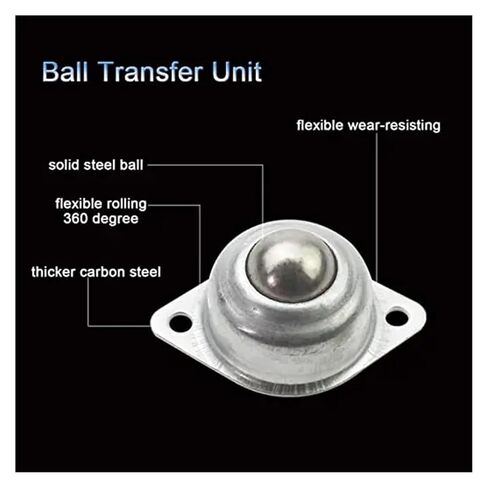 4Pcs Universal Rotation Ball Conveyor Wheel Caster 1/2inch Ball Transfers Roller Flange Mounted Roller Bearings for Conveyor(4Pcs Steel) in Saudi Arabia