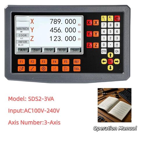 SDS2-3VA 3 Axis Digital Readout Display DRO Kit 3PCS 5um Optical Ruler Linear Scale Encoder for Grider Mill Lathe Machine in Kuwait