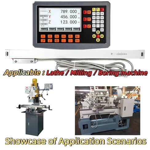 SDS2-3VA 3 Axis Digital Readout Display DRO Kit 3PCS 5um Optical Ruler Linear Scale Encoder for Grider Mill Lathe Machine in Kuwait