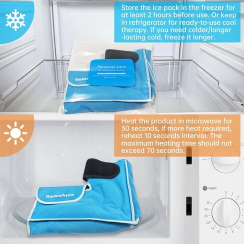 Ankle Ice Pack Wrap for Foot Heel Swelling Pain Relief, Reusable Large Hot Cold Gel Pack for Sprained Ankle, Achilles Tendonitis, Arthritis, Plantar Fasciitis, Post-Surgery, Sports Injury(Blue,1PCS) in Kuwait