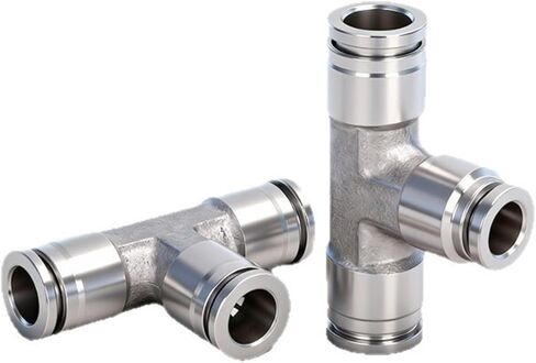 304 Stainless Steel Pneumatic Quick Connect Connector With Gas Tube Tee PE6/8/PEG12-8 1Pcs(PE16) in Saudi Arabia