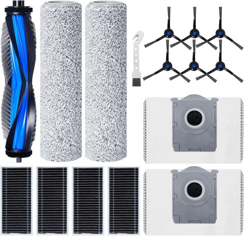 مجموعة الملحقات للمكنسة الكهربائية الروبوتية ECOVACS DEEBOT X8 PRO Omni / X8 Omni / T80 Omni، 1 فرشاة رئيسية، 4 مرشحات، 2 بكرة تنظيف، 6 فرش جانبية، 2 كيس غبار، 1 فرشاة تنظيف in Saudi Arabia
