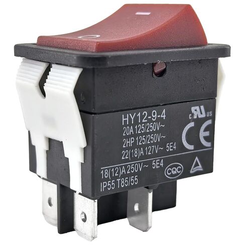 HY12-9-4 Rocker Switch (2 Pack) 20A 125/250V 2HP 4-Pin DPST ON-Off Heavy Duty Power Button Replacement for Table Saws, Woodworking Machinery, and Industrial Workshop Equipment in Saudi Arabia