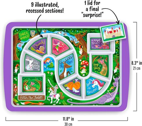 Genuine Fred DINNER WINNER, Enchanted Forest Kid's Dinner Tray - Award Winning - Picky Eater Solutions for Kids and Toddlers - Fun Mealtime - Divided Sections - Interactive Design - Dishwasher Safe in Saudi Arabia