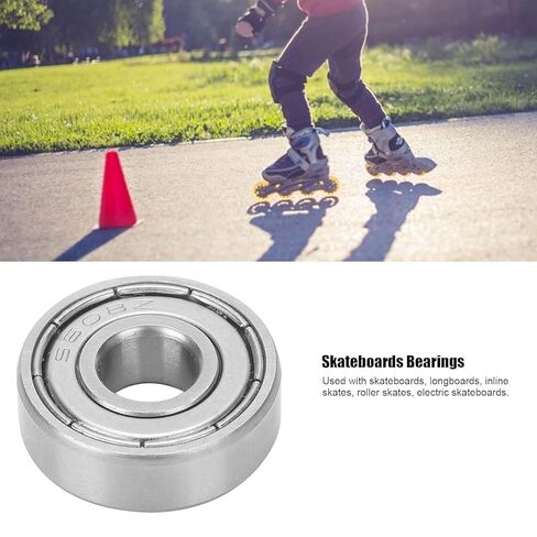 DEEG 10Pcs S608ZZ Ball Bearing, 8x22x7mm Stainless Steel Double Shielded Deep Groove Ball Bearings for Skateboards Roller Skates Wheel Parts in Saudi Arabia