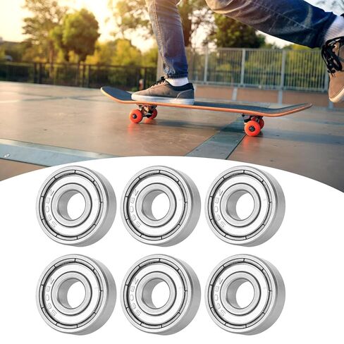 DEEG 10Pcs S608ZZ Ball Bearing, 8x22x7mm Stainless Steel Double Shielded Deep Groove Ball Bearings for Skateboards Roller Skates Wheel Parts in Saudi Arabia