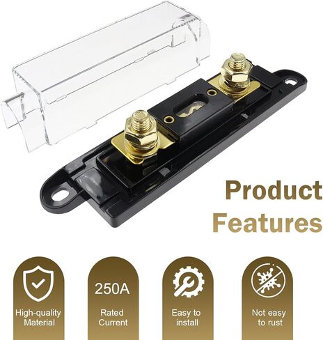3 PCS 100A ANL Blade Fuse for Car, Plug and Play Fork Bolt Fuses for Audio and Video Systems, Gold-Plated Repair Accessories, for Most Cars Trucks in Saudi Arabia