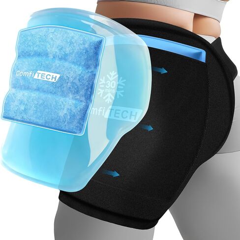 حزمة ثلج الورك ComfiTECH Dual-Gel XL مع تبريد ممتد لمدة 30 دقيقة، حزمة باردة قابلة لإعادة الاستخدام قابلة للفصل ولفائف ثلج هلامية مرنة لاستعادة استبدال الورك، العصب الوركي، عدم راحة الورك المرن in Kuwait