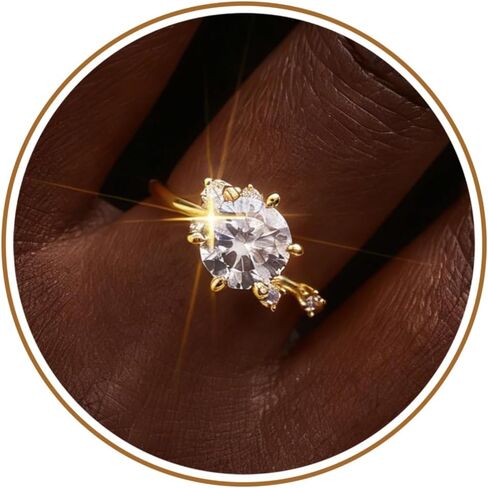 JSJOY Engagement Rings for Women, Gold Promise Rings for Women Non Tarnish Cubic Zirconia Ring Size 5-10 Anniversary Wedding Gifts for Her Wife Mothers Day Gifts for Mom Birthday Gift for Girlfriend in Saudi Arabia