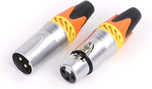 X L R Connector 3pin XLR Microphone M I C Male Plug Female Jack Adapter 6 Colors Available Cable Terminals Soldering 10Pcs(5xD1037-Orange) in Saudi Arabia