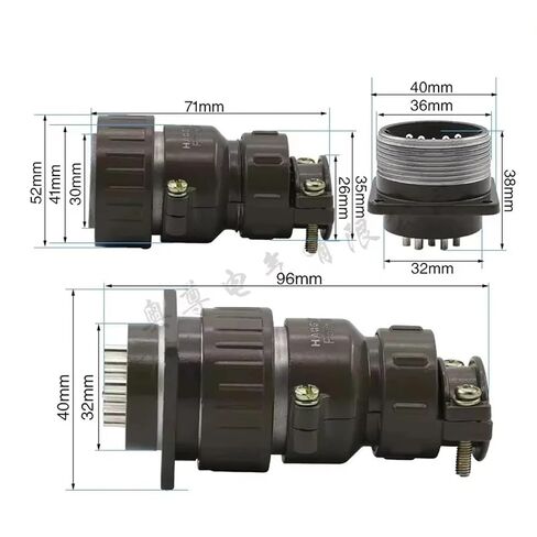 P32 Connectors 4, 8, 10, 12, 14, 19 Pins Mounting Dimensions 32 Mm 1Pcs(14 pins) in Saudi Arabia