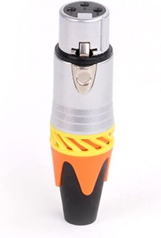 X L R Connector 3pin XLR Microphone M I C Male Plug Female Jack Adapter 6 Colors Available Cable Terminals Soldering 10Pcs(5xD1037-Orange) in Saudi Arabia