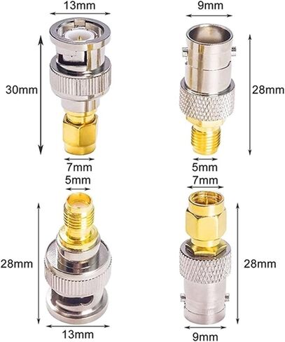 4 Types S M A to B N C Antenna Connector S M A Male Female to B N C Male Female RF Adapter Coax Coaxial 2Pcs(SMA J to BNC K-2pcs) in Saudi Arabia