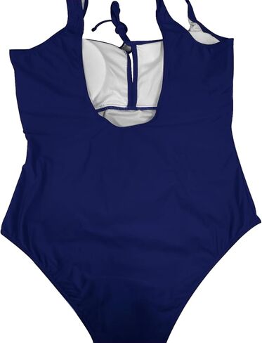 HUICHANG Women One Piece Swimsuit Tummy Control Square Neckline Bow Tie Knot Ruching Beach Vacation Swimwear in Saudi Arabia