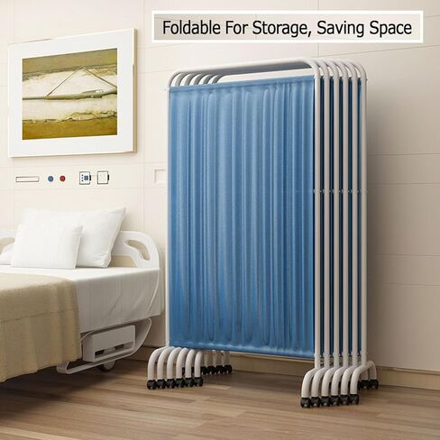 6 Ft Tall Temporary Privacy Screen,Hospitals Room Divider with Wheels,Foldable Vertical Door Partition,Freely Attached,Easy to Assemble(Color 3,4-Panel) in Saudi Arabia