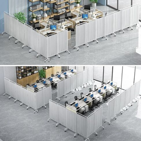 6 Ft Tall Temporary Privacy Screen,Hospitals Room Divider with Wheels,Foldable Vertical Door Partition,Freely Attached,Easy to Assemble(Color 3,4-Panel) in Saudi Arabia