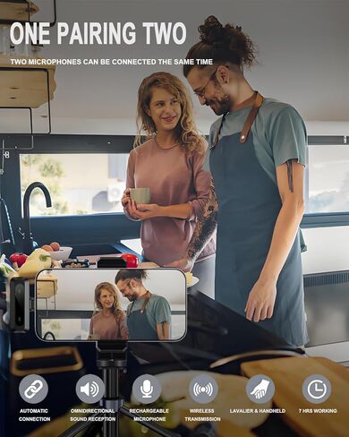 ميكروفون لافالير لاسلكي لهواتف iPhone/iPad/Android - ميكروفونات صغيرة لمنشئي محتوى البودكاست، ميكروفون احترافي لتقليل الضوضاء لتسجيل الفيديو والبث المباشر in Saudi Arabia