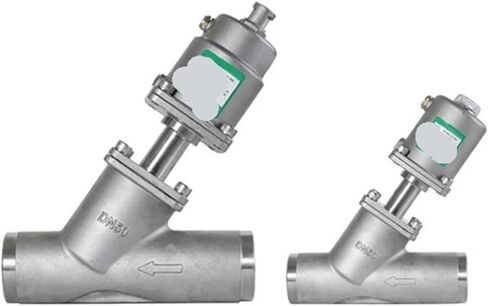 1 Pcs Welded Pneumatic Angle Seat Valve 304 Stainless Steel Y Type High Temperature Steam Stop Valve(12,C Type_Single-Acting) in Saudi Arabia