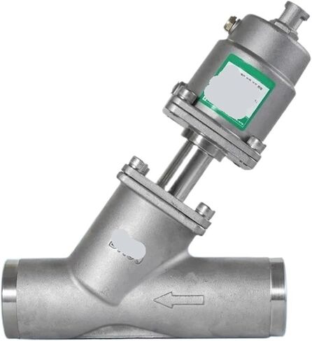 1 Pcs Welded Pneumatic Angle Seat Valve 304 Stainless Steel Y Type High Temperature Steam Stop Valve(12,C Type_Single-Acting) in Saudi Arabia