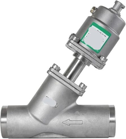 1 Pcs Welded Pneumatic Angle Seat Valve 304 Stainless Steel Y Type High Temperature Steam Stop Valve(12,C Type_Single-Acting) in Saudi Arabia