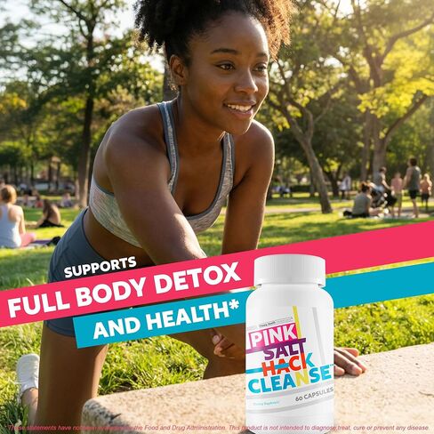 Pink Salt Hack Cleanse - تركيبة محسنة لتنظيف الملح الوردي - حبوب تنظيف الأمعاء النحيفة - تعزز الصحة العامة - حبوب التخلص من السموم العشبية - أفضل كبسولات تنظيف القولون لدينا مع البروبيوتيك in Kuwait