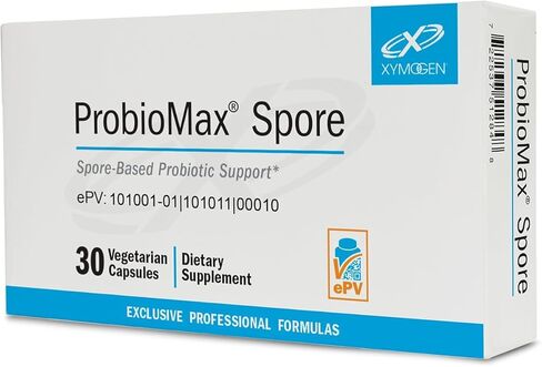 XYMOGEN ProbioMax Spore - دعم الجهاز الهضمي والانتظام - مع Bacillus Subtilis & Bacillus Clausii - مقاومة للأحماض - نباتية وغير معدلة وراثيًا وخالية من الغلوتين - 30 كبسولة in Kuwait