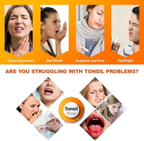 Tonsil Stone Mouthwash - Tonsil Rinse for Tonsil Stones to Soothe Tonsils, Improve Bad Breath, Relieve Dry Mouth, Mint Flavor 100ML in Saudi Arabia