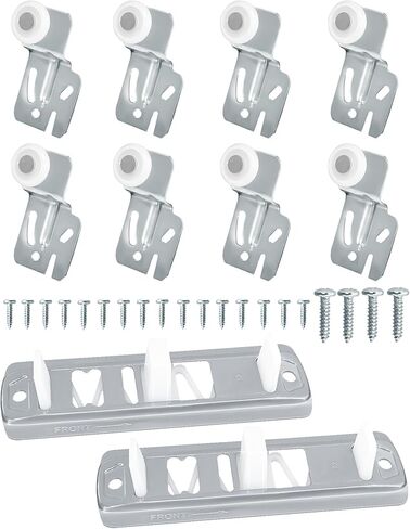10 Pcs Sliding Closet Door Roller Replacement Kit - Includes 2Pcs N6560 + 8Pcs MP6501 Rollers & Slide Track Hardware, Fits Top-Hung Sliding Wardrobe Door Hardware (3/4"to 1-3/8" Door Thickness) in Saudi Arabia