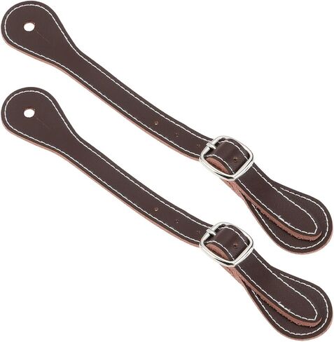 ECSiNG 2pcs Leather Spur Straps Adjustable Single Ply Cowhide Spur Straps for Horse Riders in Saudi Arabia