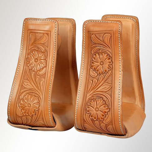 HILASON Horse Western Saddle Stirrup Leather Floral Stirrups Pair | for Barrel Racing Horses in Saudi Arabia