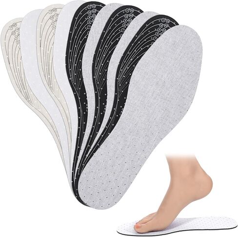 5 Pairs Thin Insoles for Men Unisex Breathable Shoe Inserts Replacement for Women Soft Cushioning Insoles Inserts Double Layer Innersoles for Woman 3-8 Men 5-11, Latex Foam in Saudi Arabia