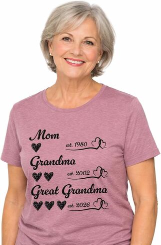 Mom Grandma Great Grandma Shirt and Sweatshirt, New Grandma Gifts First Time for Mothers Day, Birthday, Personalized Grandma Est Shirt, Promoted to Grandma, Mama, Nana, Gigi, Mimi 2026 in Saudi Arabia