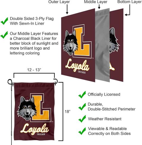 Loyola Chicago Ramblers Wordmark Logo Garden Banner Flag in Saudi Arabia