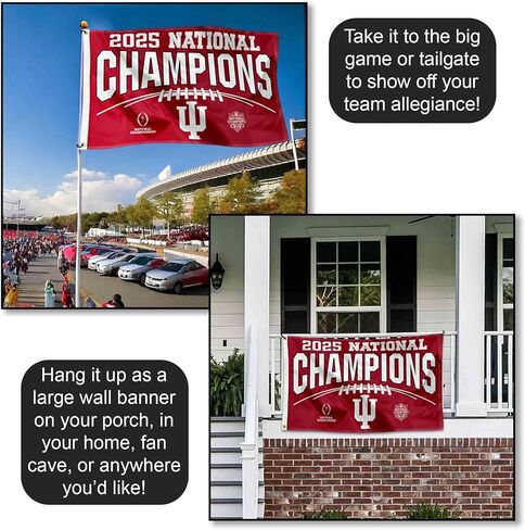 Indiana Hoosiers National Champions 2025 3x5 Grommet Flag in Saudi Arabia