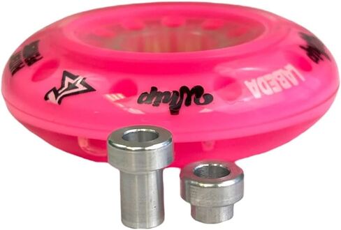 Labeda Whips Roller Hockey Wheels - Pink 8-Pack - Soft - Choose Size Size - Includes Evo Spacers and Amp Hybrid Ceramic Bearings in Saudi Arabia