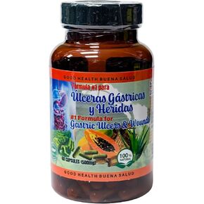 Gastric Ulcers & Wounds Support Cuachalalate Formula - Natural Blend 60 Capsules Fórmula de Cuachalalate - Mezcla Natural - 60 Cápsulas - Apoyo para Úlceras y Heridas Gástricas in Saudi Arabia